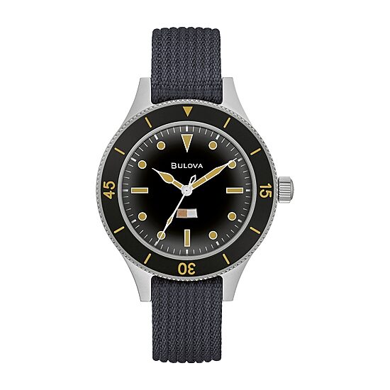 Bulova Archive Series Mens Automatic Blue Strap Watch 98a266