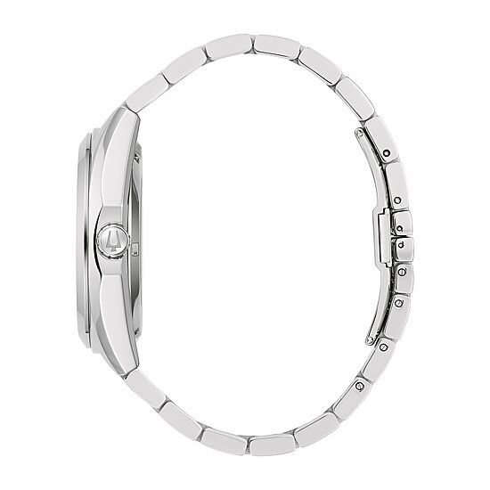 Bulova Surveyor Mens Automatic Silver Tone Stainless Steel Bracelet Watch 96a270