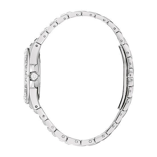Bulova Phantom Womens Crystal Accent Silver Tone Stainless Steel Bracelet Watch 96l290
