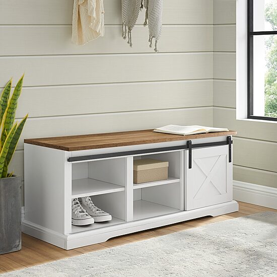 Walker Edison Payton Small Space Collection Storage Bench