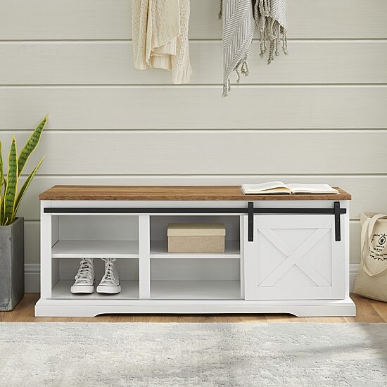 Walker Edison Payton Small Space Collection Storage Bench