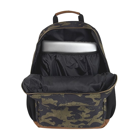 AD Sutton Kelty Camo Backpack with Faux Leather Trim
