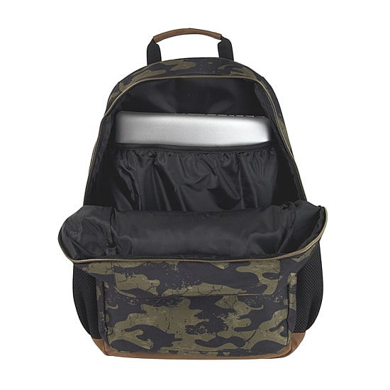 AD Sutton Kelty Camo Backpack with Faux Leather Trim