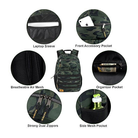 AD Sutton Kelty Camo Backpack with Daisy Chain Straps