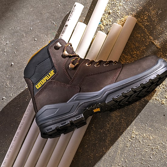 CAT Mens Slip Resistant Striver Steel Toe Work Boots