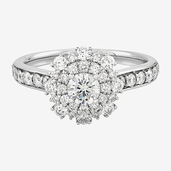 Limited Quantities! Womens 1 CT. T.W. Natural White Diamond 14K Gold Halo Engagement Ring