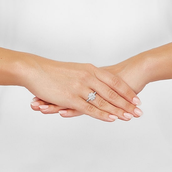 Limited Quantities! Womens 1 CT. T.W. Natural White Diamond 14K Gold Halo Engagement Ring