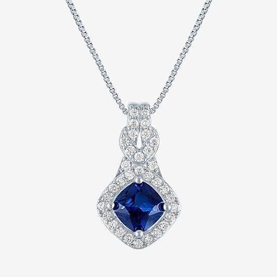 Womens 4-pc. Lab-Created Blue Sapphire & Cubic Zirconia Silver Over Brass Jewelry Set