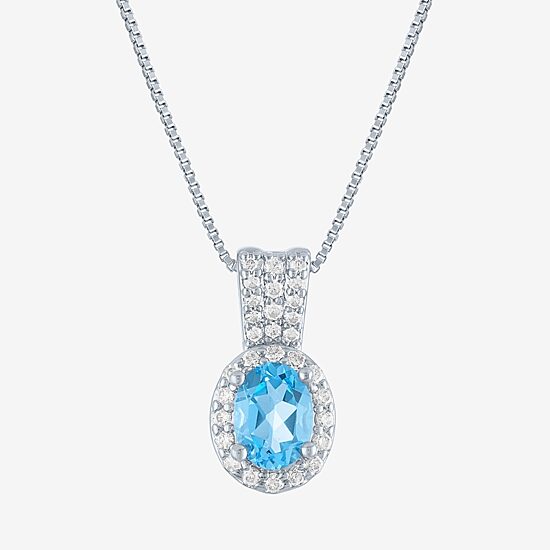 Womens Genuine Blue Topaz Pure Silver Over Brass 4-pc. Jewelry Set
