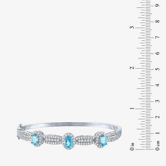 Womens Genuine Blue Topaz Pure Silver Over Brass 4-pc. Jewelry Set