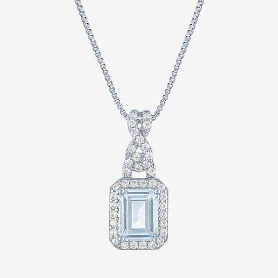 Womens 4-pc. Simulated Aquamarine & Cubic Zirconia Silver Over Brass Jewelry Set