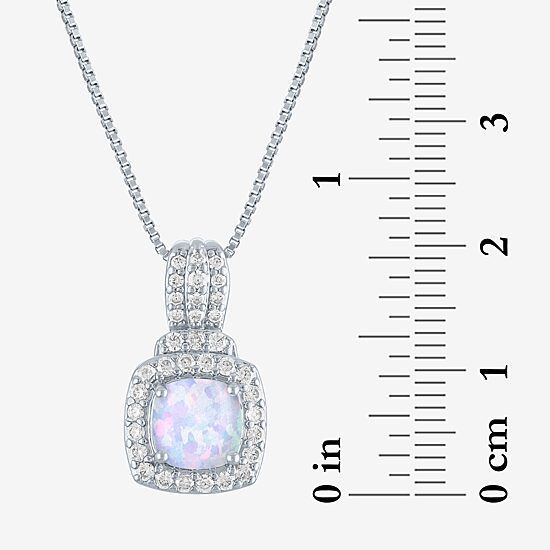 Lab-Created Opal And Cubic Zirconia Pure Silver Over Brass 4Pc Set 