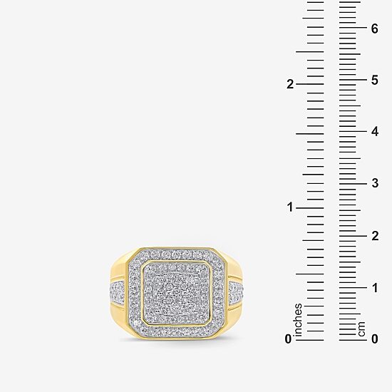 Mens 2 CT. T.W. Natural White Diamond 10K Gold Fashion Ring