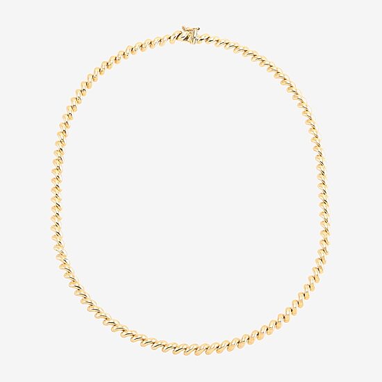 Womens 10K Gold 17 Inch Link Necklace