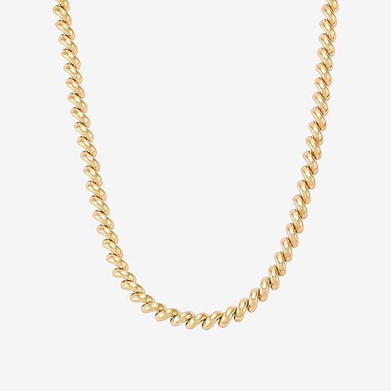 Womens 10K Gold 17 Inch Link Necklace