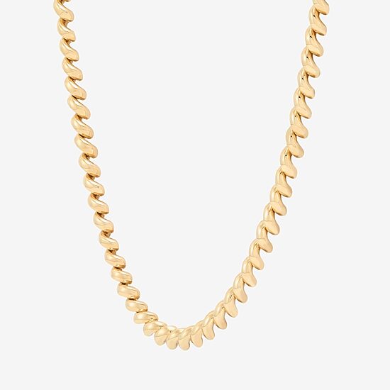 Womens 10K Gold 17 Inch Link Necklace