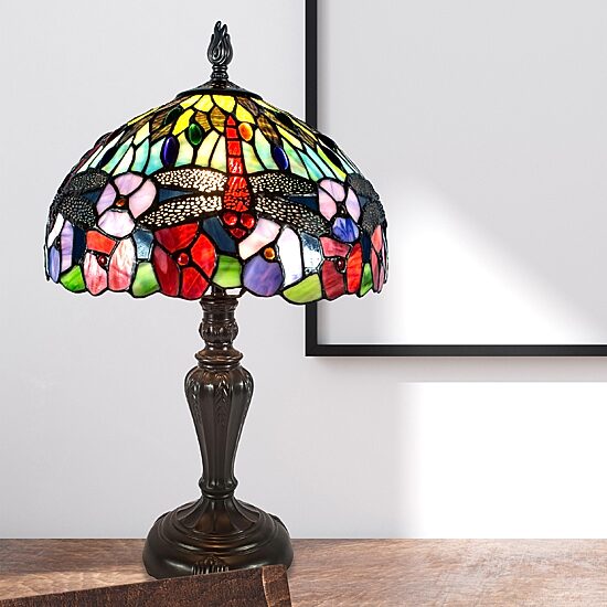 Dale Tiffany 20" Catalina Dragonfly Tiffany Glass Table Lamp