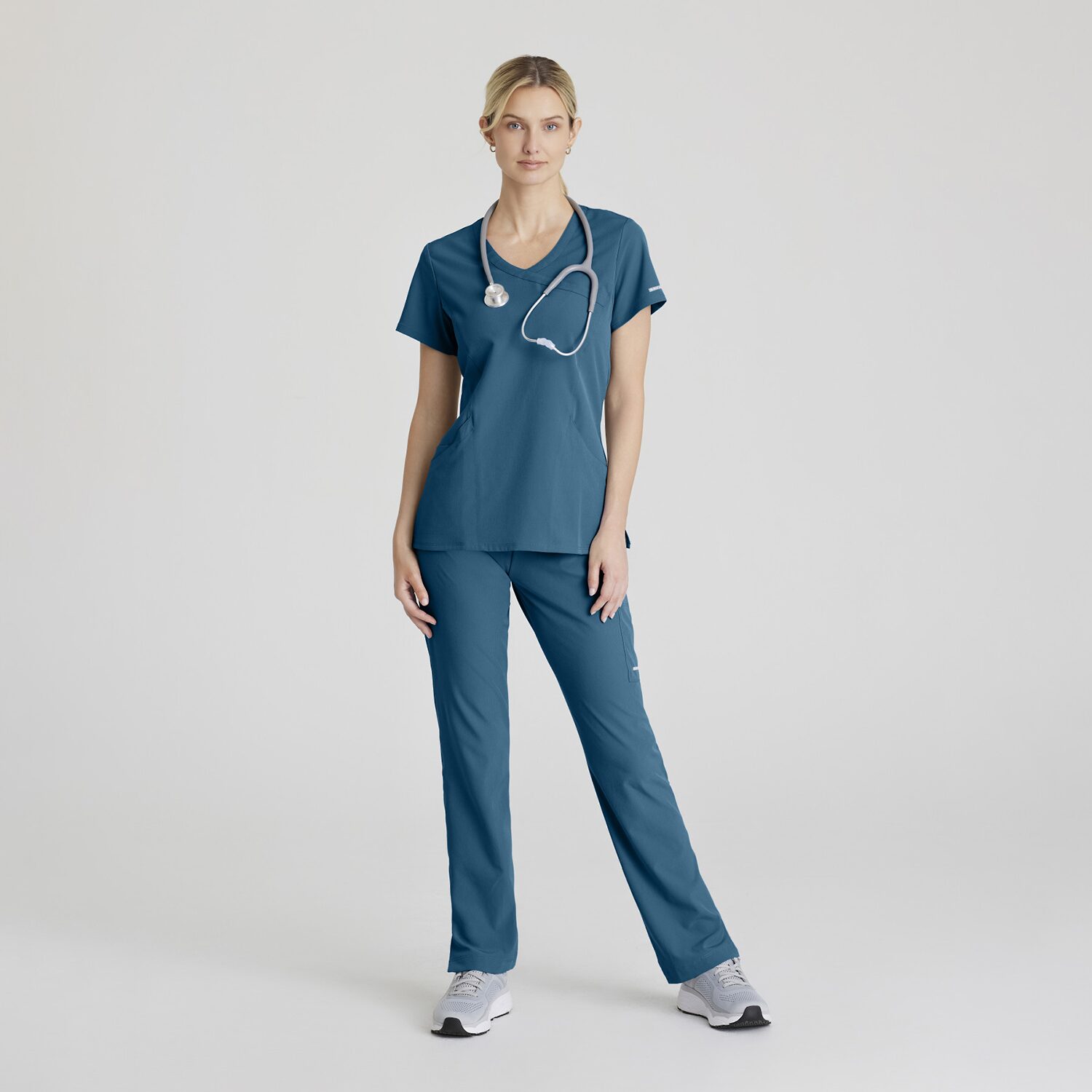 Skechers Sk102 Reliance 3-Pocket Crossover Womens Plus Tall V Neck Short Sleeve Stretch Fabric Moisture Wicking Scrub Top