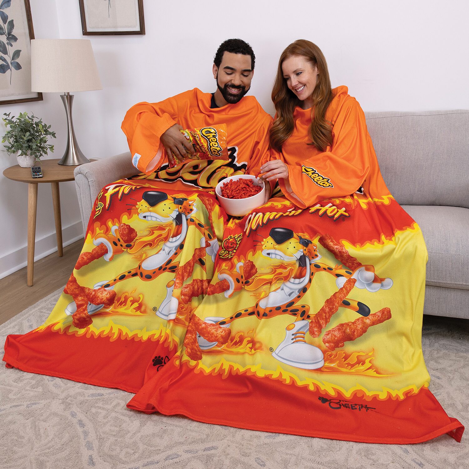 Snuggie FLAMIN HOT CHEETOS, The Original Wearable Blanket With Sleeves, Super Soft Fleece, Adult One Size