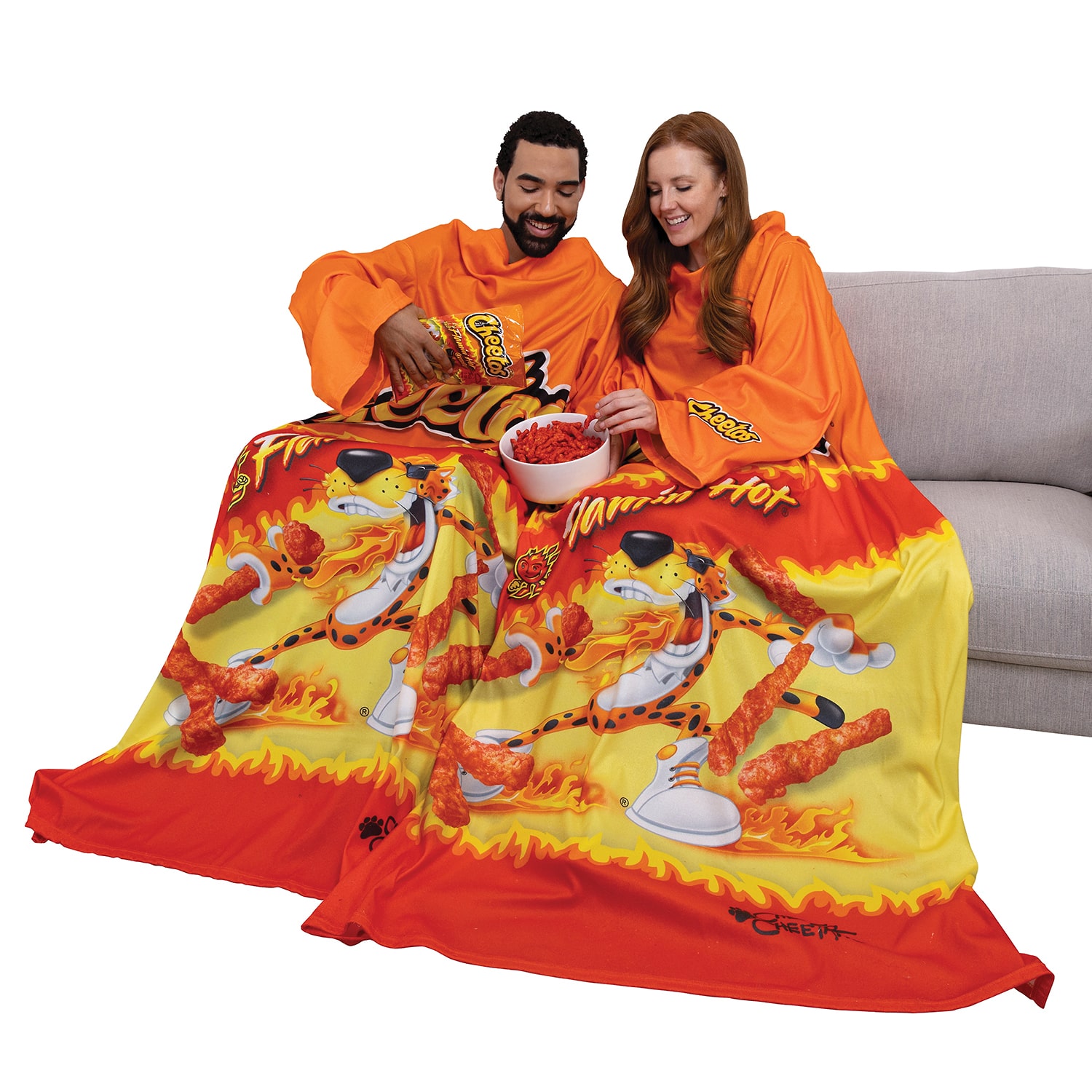 Snuggie FLAMIN HOT CHEETOS, The Original Wearable Blanket With Sleeves, Super Soft Fleece, Adult One Size