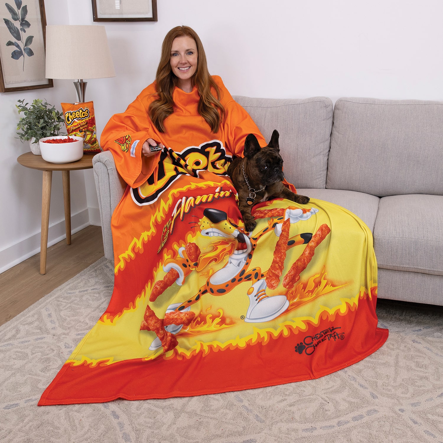 Snuggie FLAMIN HOT CHEETOS, The Original Wearable Blanket With Sleeves, Super Soft Fleece, Adult One Size