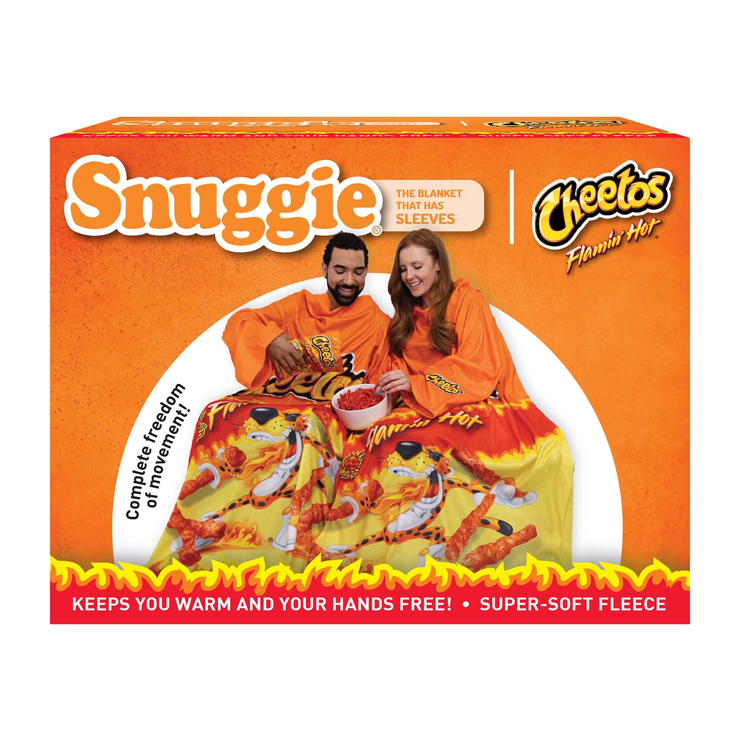 Snuggie FLAMIN HOT CHEETOS, The Original Wearable Blanket With Sleeves, Super Soft Fleece, Adult One Size