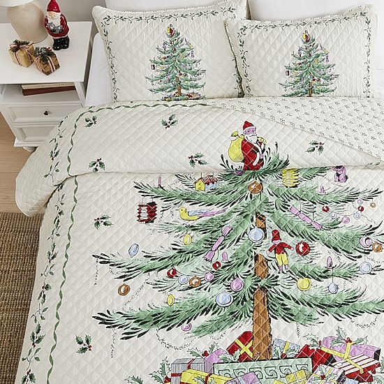 Spode Christmas Tree Reversible Quilt Set