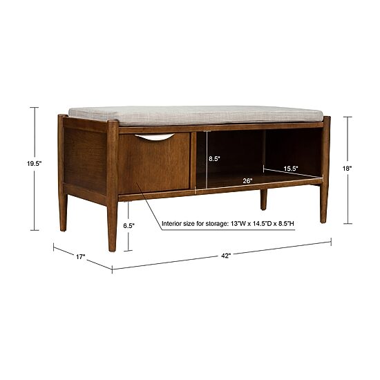 INK+IVY Arcadia Upholstered Bench