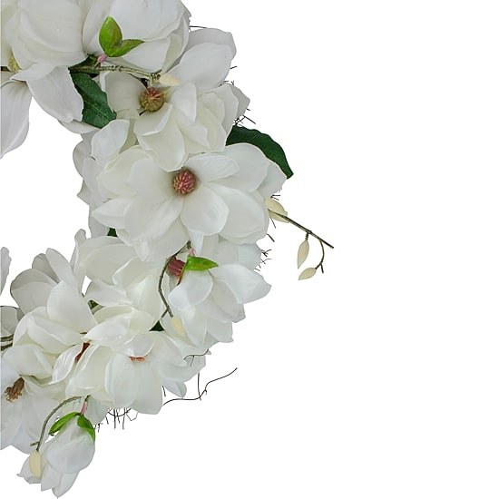 Northlight 24in Magnolias Unlit Wreath