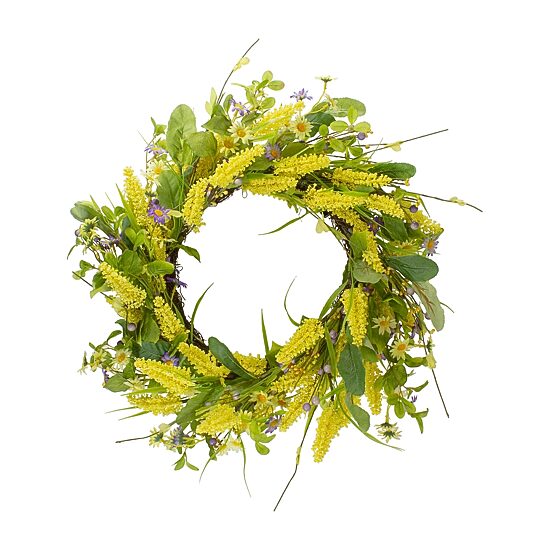 Northlight 25in Daisy And Berry Floral Wreath