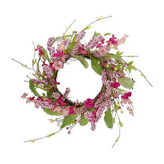 Northlight 18" Geranium And Berry Spring Floral Wreath