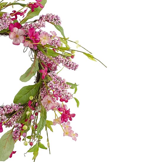 Northlight 18" Geranium And Berry Spring Floral Wreath