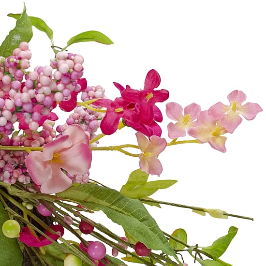 Northlight 18" Geranium And Berry Spring Floral Wreath