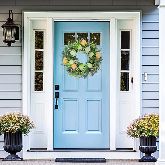 Northlight 24" Rose And Peony Fern Floral Wreath