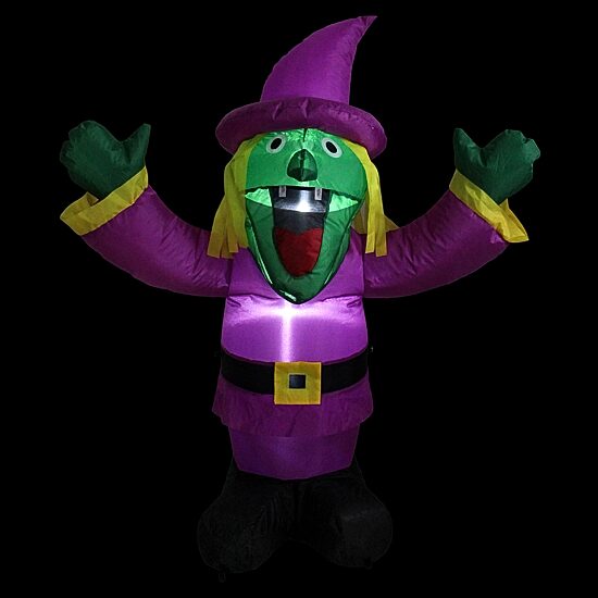 Northlight 3.5ft Prelit Spooky Town Purple Witch Halloween Yard Art