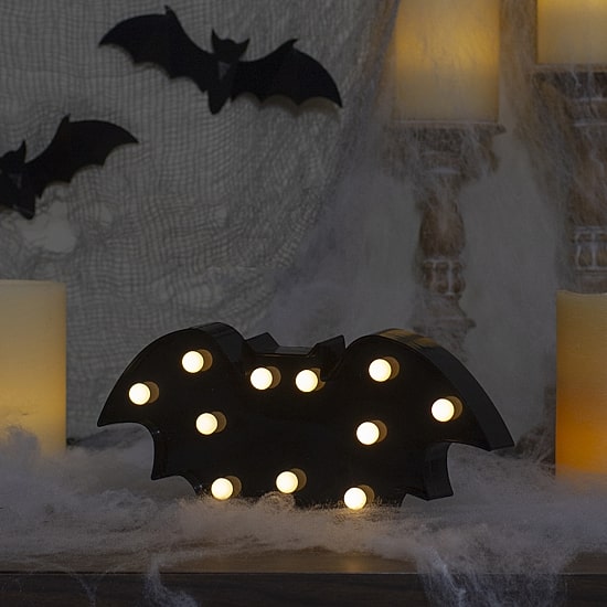Northlight 12in Led Black Bat Marquee Lights