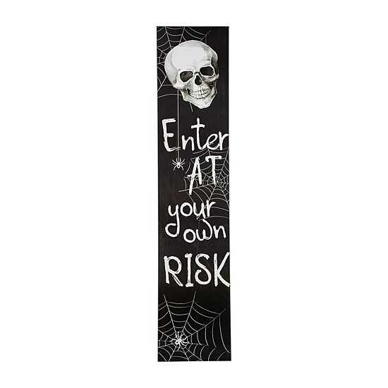 Northlight 36in Enter At Your Own Risk Porch Leaner Halloween Yard Art