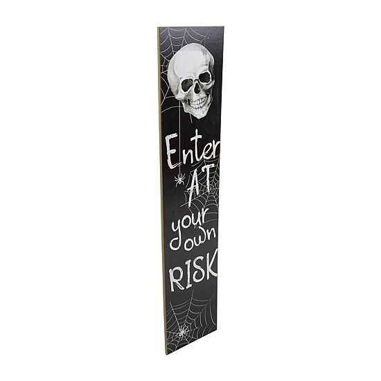 Northlight 36in Enter At Your Own Risk Porch Leaner Halloween Yard Art