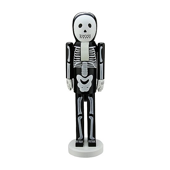 Northlight 14in Black And White Skeleton Wood Nutcracker