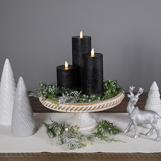 Northlight 8in Black Flickering Led 3-pc. Flameless Candle