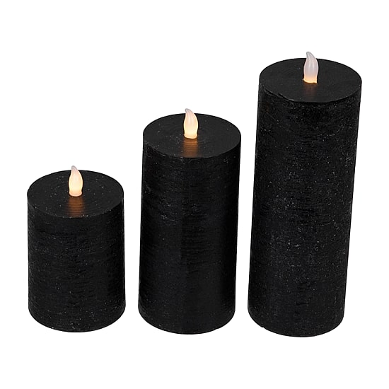 Northlight 8in Black Flickering Led 3-pc. Flameless Candle