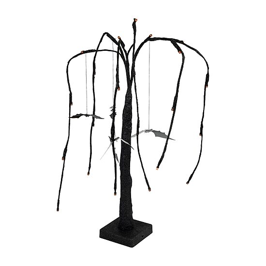 Northlight 24in Led Black Glittered Willow Lighted Indoor Artificial Tree