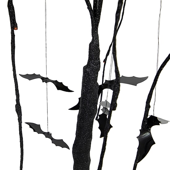 Northlight 24in Led Black Glittered Willow Lighted Indoor Artificial Tree