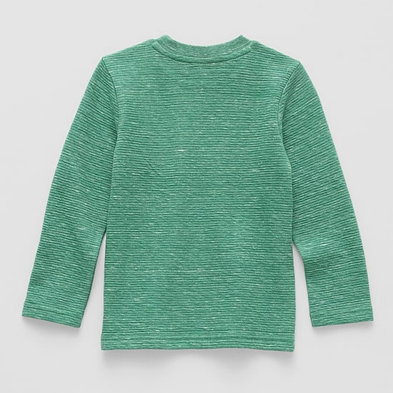 Okie Dokie Textured Knit Toddler & Little Boys Crew Neck Long Sleeve T-Shirt