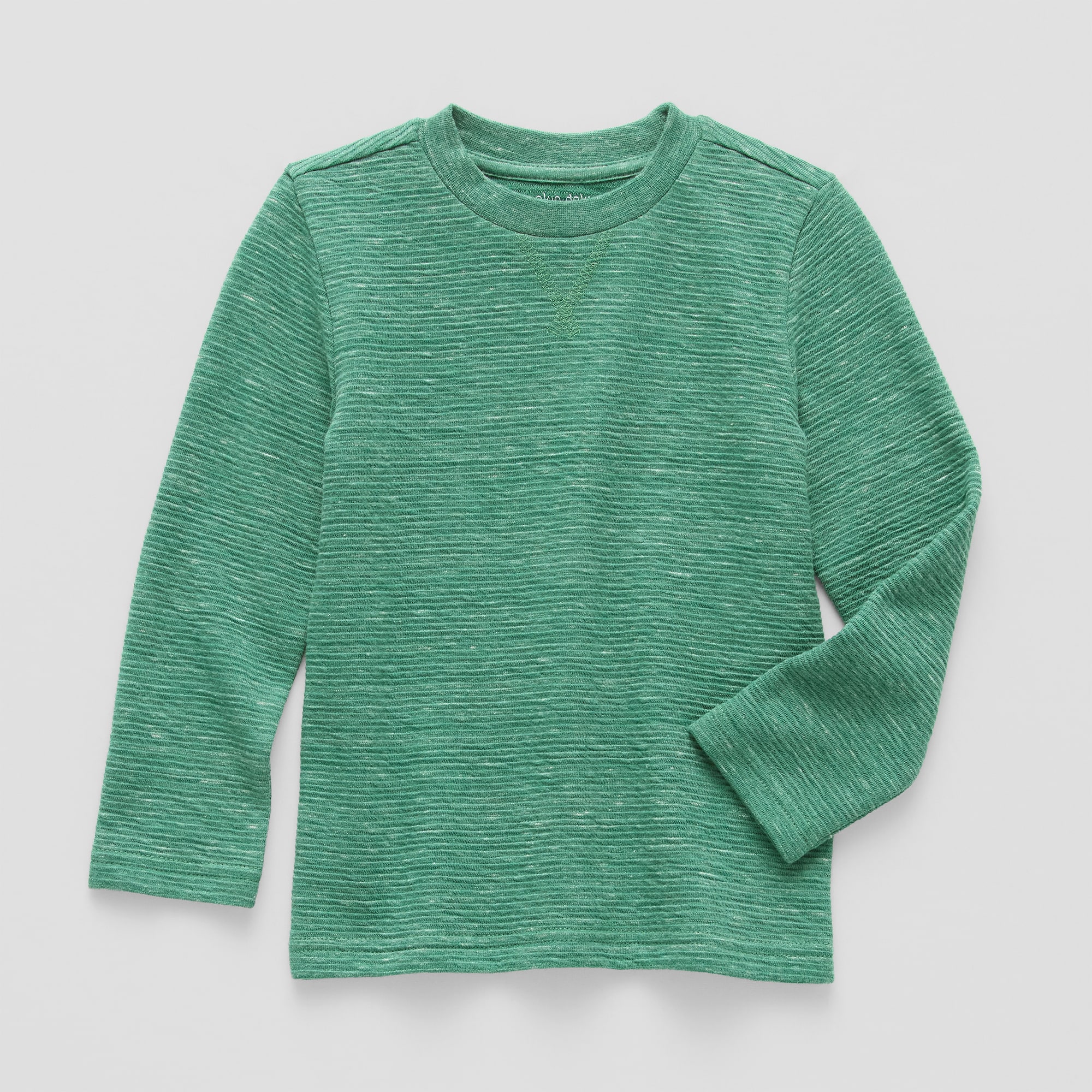Okie Dokie Textured Knit Toddler & Little Boys Crew Neck Long Sleeve T-Shirt