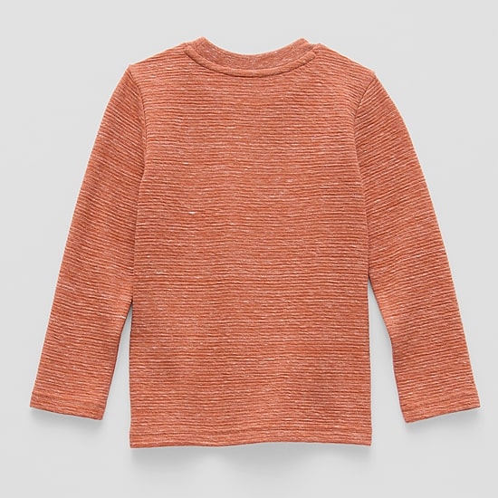 Okie Dokie Textured Knit Toddler & Little Boys Crew Neck Long Sleeve T-Shirt