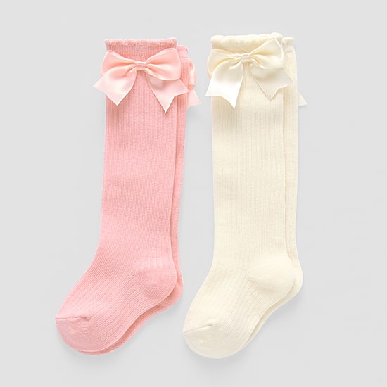 First Steps By Stepping Stones Baby Girls 2 Pair Knee High Socks
