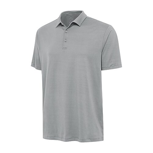 Antigua Reprocess Mens Short Sleeve Polo Shirt, Medium, Beige