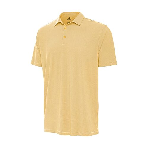 Antigua Twine Mens Short Sleeve Polo Shirt, Large, Yellow