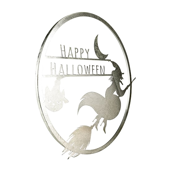 Northlight 17in Silver Flying Witch Wall Sign